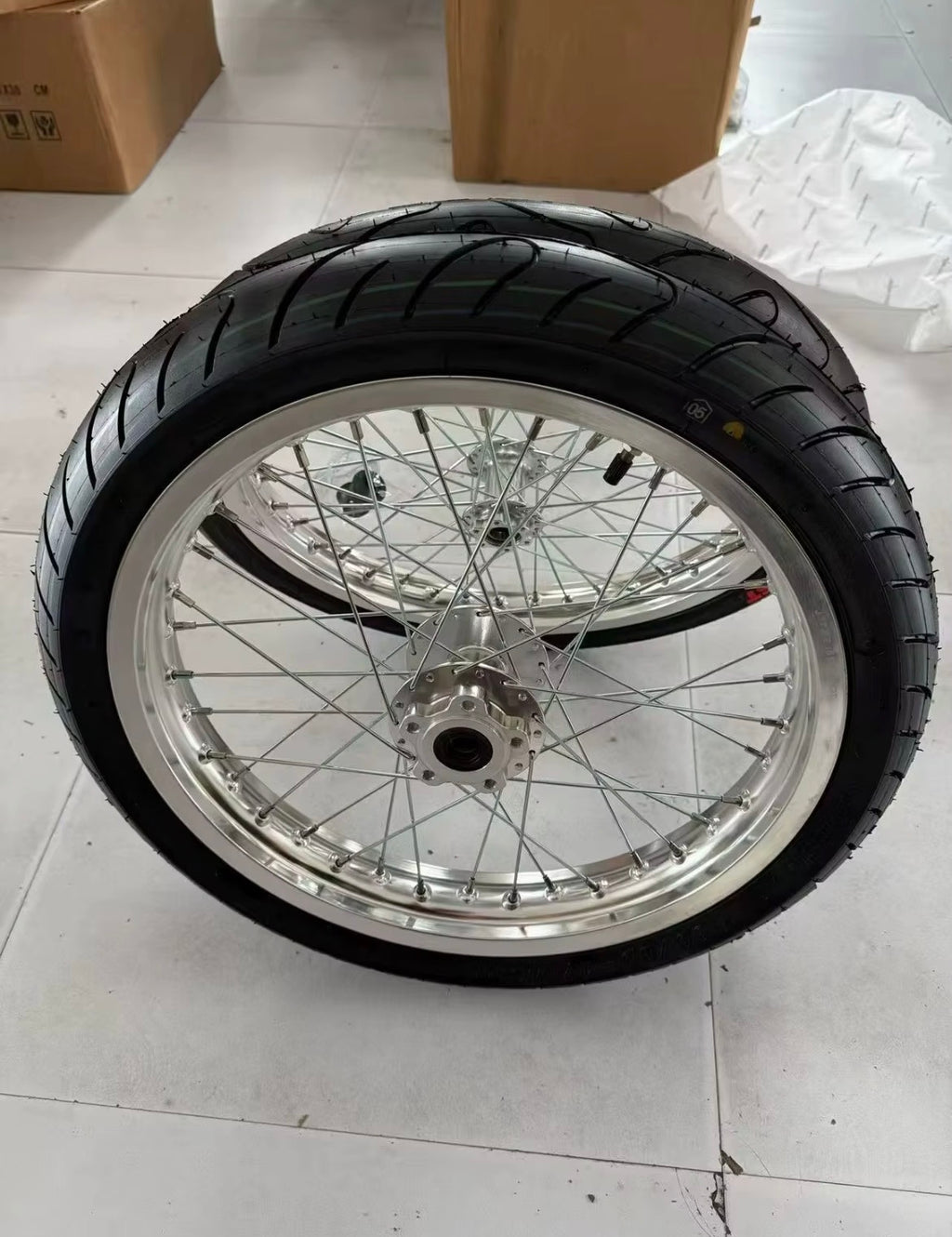 Chrome 17” Supermoto Wheelset for Surron Lbx