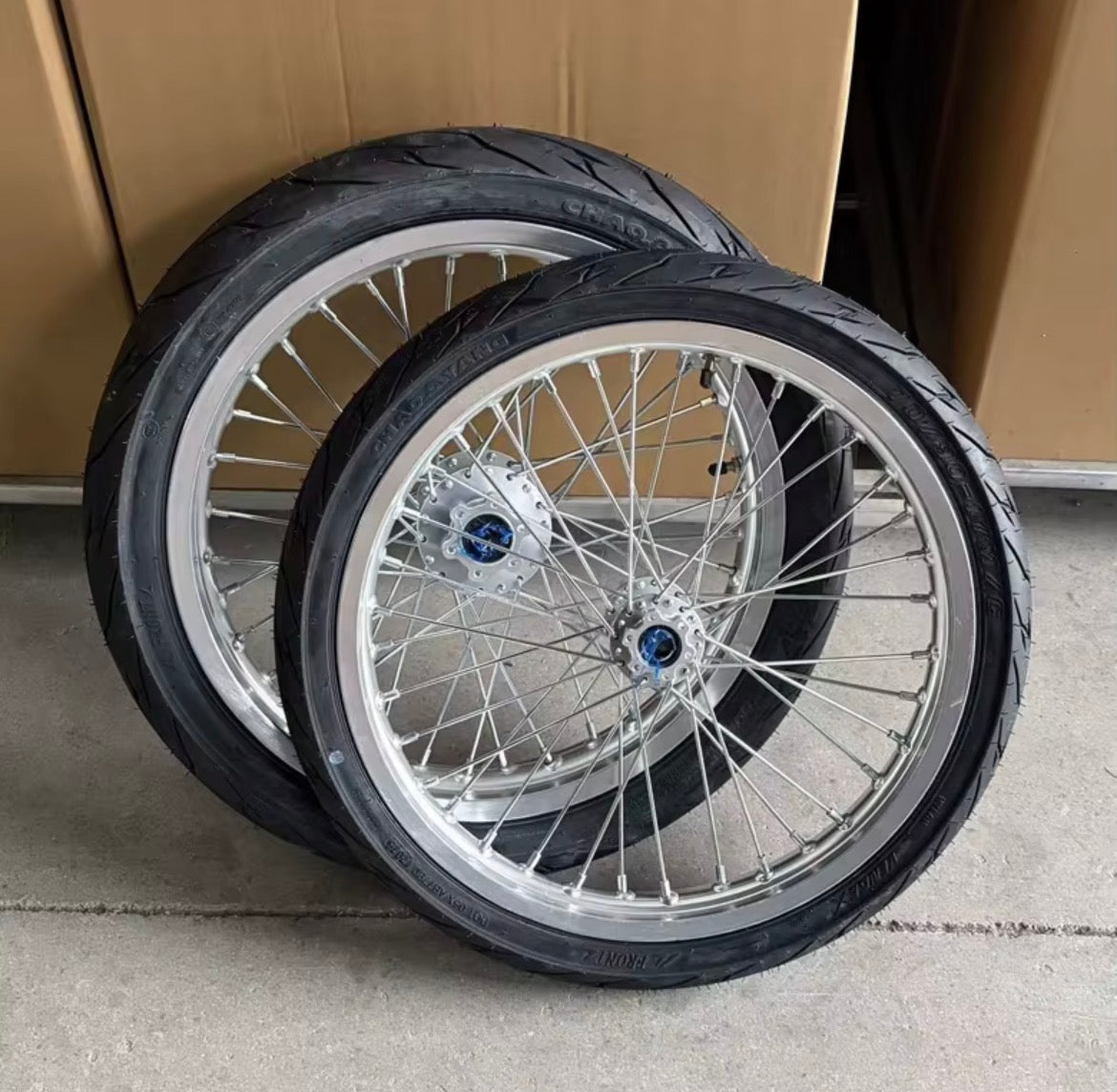 Chrome 17” Supermoto Wheelset for Surron Lbx