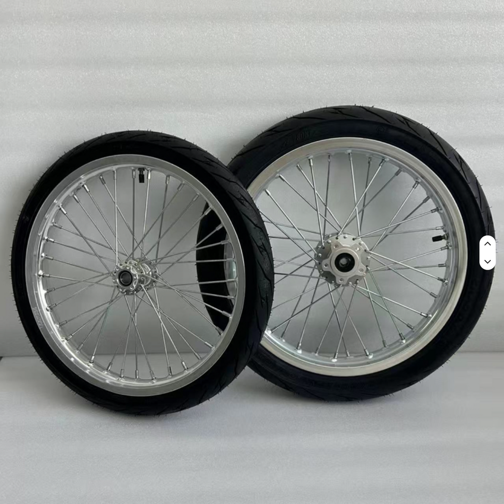 Chrome 17” Thick Talaria Supermoto Wheelset