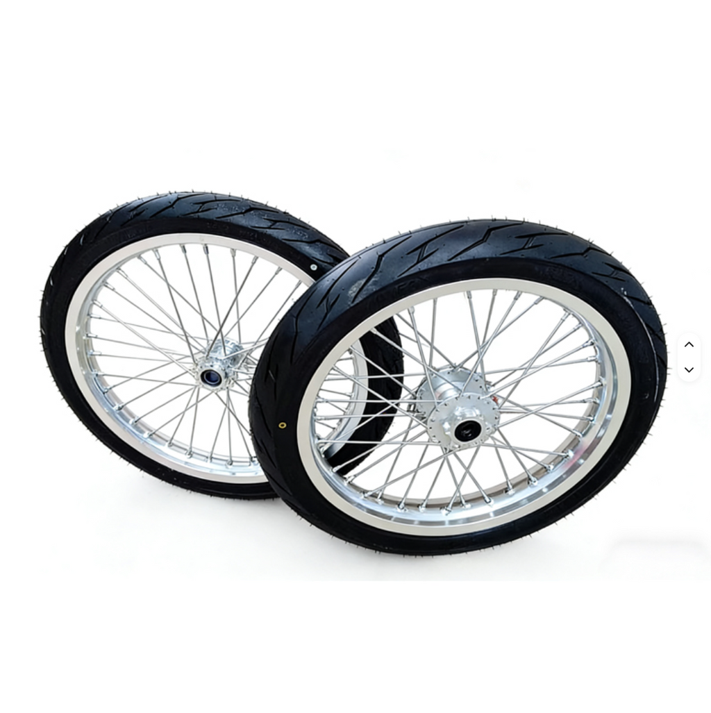 Chrome 17” Thick Talaria Supermoto Wheelset
